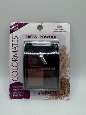 Colormates Brow Powder 61632 Dark Brown/Medium Brown .06 oz.